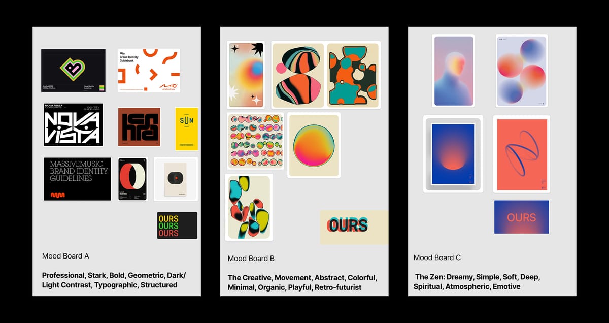 Mood boarding for a new brand